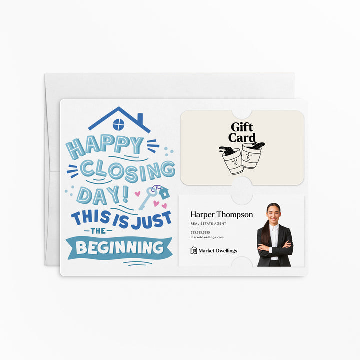 Happy Closing Day Gift Card & Business Card Holder Mailers | Envelopes Included | M76-M008-AB Mailer Market Dwellings SKY