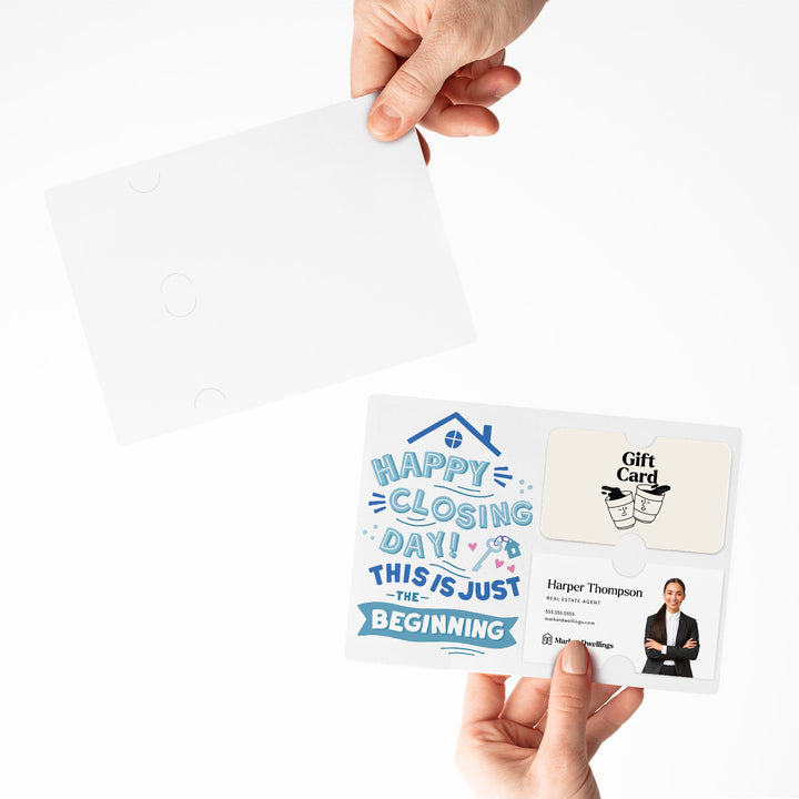 Happy Closing Day Gift Card & Business Card Holder Mailers | Envelopes Included | M76-M008-AB Mailer Market Dwellings