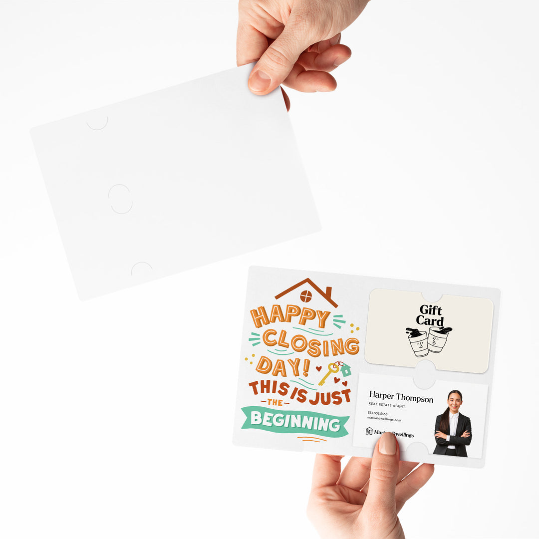 Happy Closing Day Gift Card & Business Card Holder Mailers | Envelopes Included | M76-M008-AB Mailer Market Dwellings