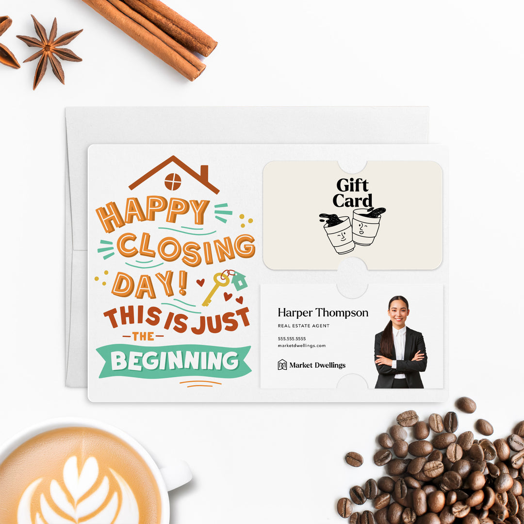 Happy Closing Day Gift Card & Business Card Holder Mailers | Envelopes Included | M76-M008-AB Mailer Market Dwellings