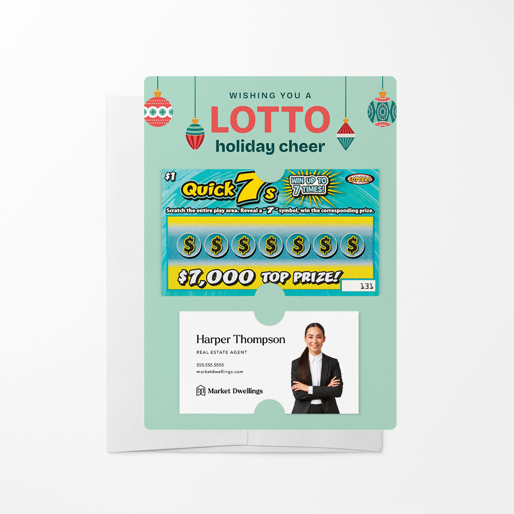 Wishing You a Lotto Holiday Cheer, Hanging Ornaments | Lotto Mailers with Envelopes Mailer Market Dwellings MINT 10