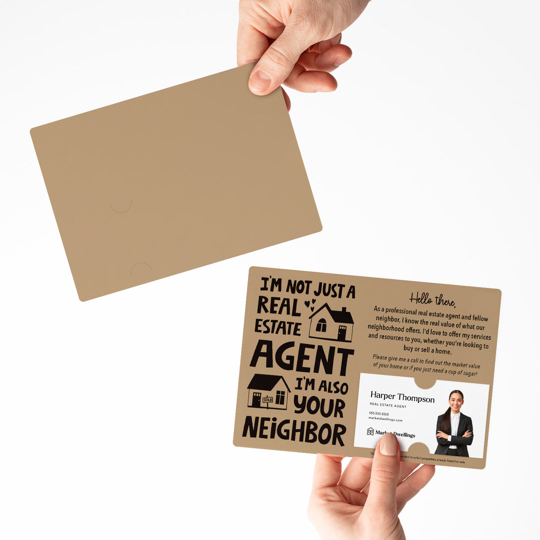 Set of "I'm not just a Real Estate Agent, I'm also your Neighbor" Mailer | Envelopes Included | M78-M003 Mailer Market Dwellings