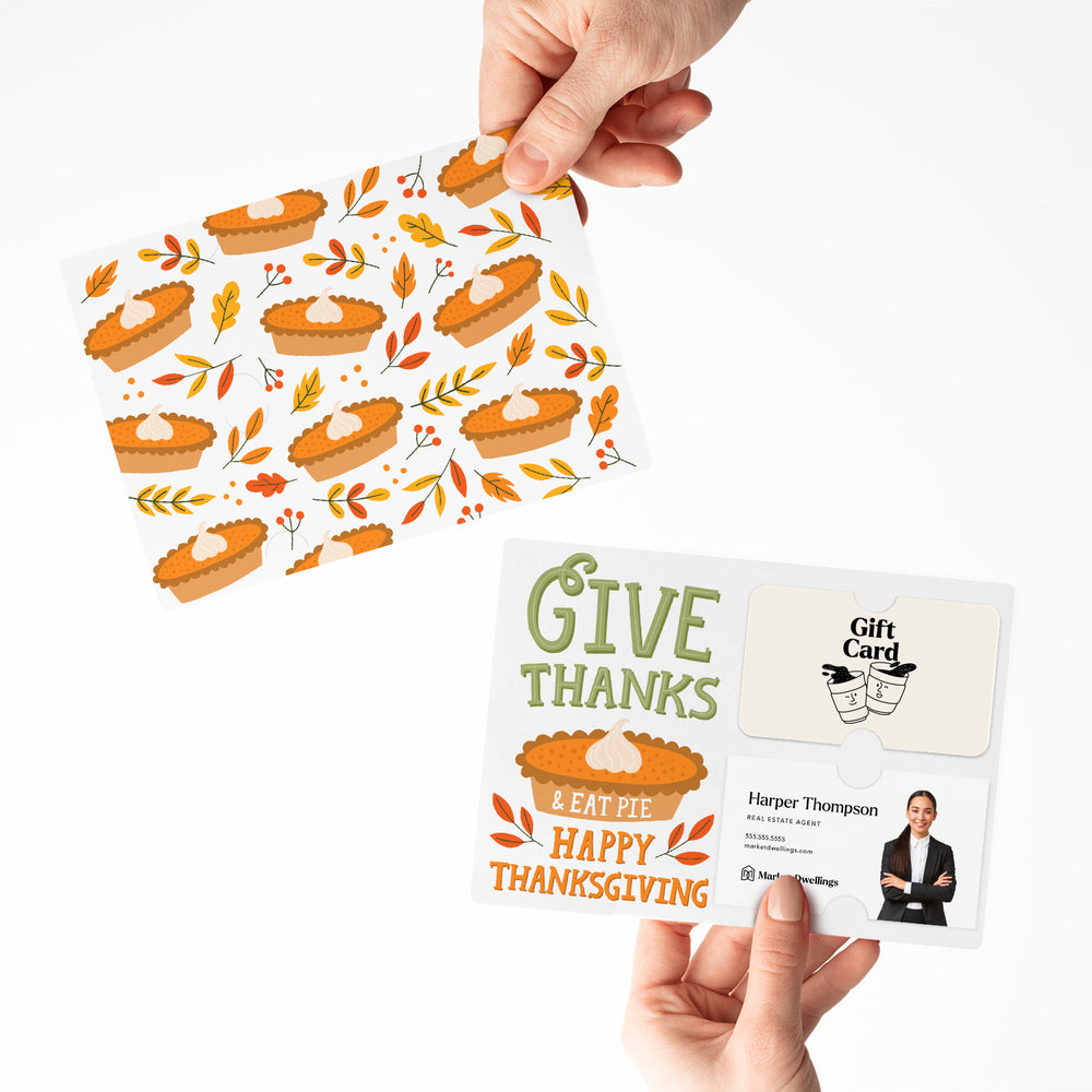 Set of Give Thanks & Eat Pie | Happy Thanksgiving Mailers | Envelopes Included | M78-M008 Mailer Market Dwellings