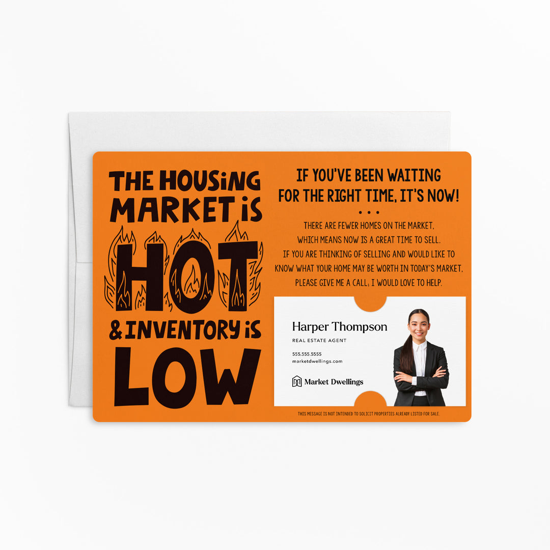 Set of "The Housing Market is Hot and Inventory is Low" Mailer | Envelopes Included | M79-M003 Mailer Market Dwellings CARROT