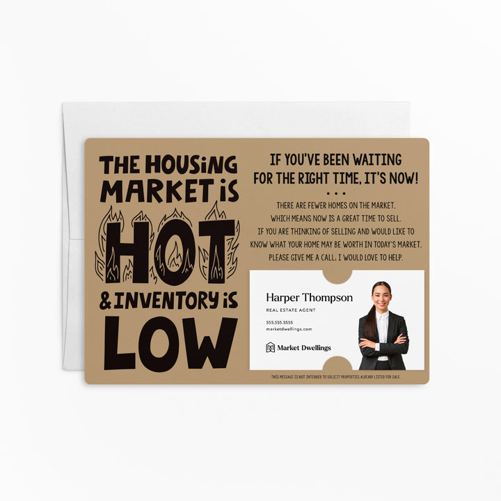 Set of "The Housing Market is Hot and Inventory is Low" Mailer | Envelopes Included | M79-M003 Mailer Market Dwellings KRAFT