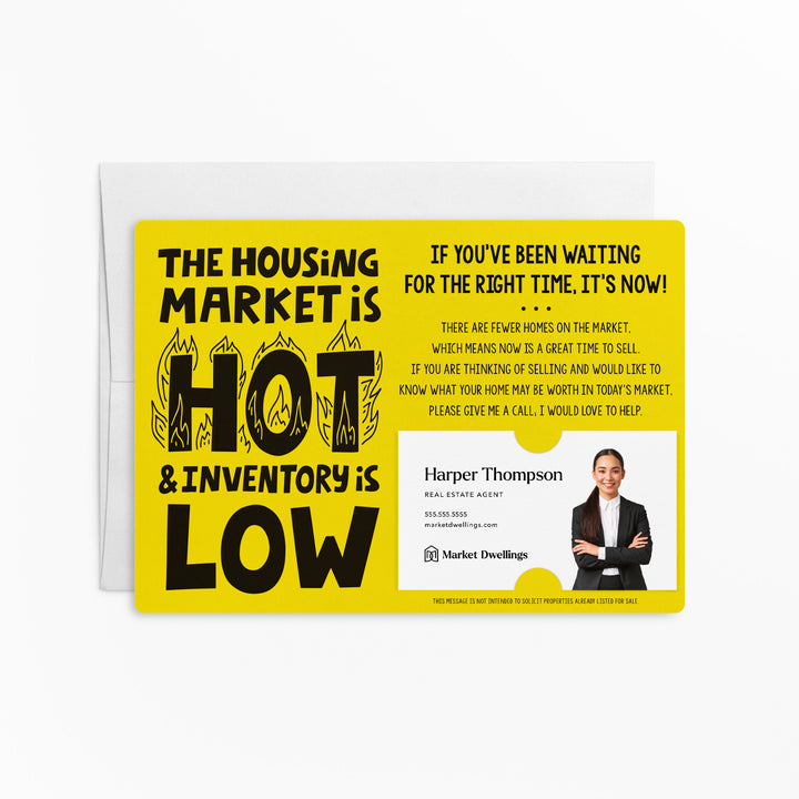 Set of "The Housing Market is Hot and Inventory is Low" Mailer | Envelopes Included | M79-M003 Mailer Market Dwellings LEMON