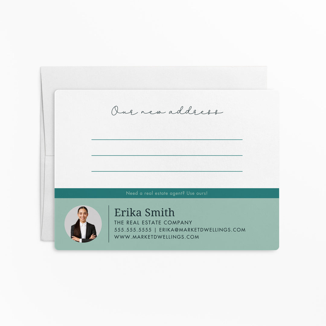 Customizable | Set of Moving Announcements For Your Clients | Envelopes Included | M8-M006 Mailer Market Dwellings