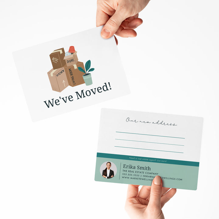 Customizable | Set of Moving Announcements For Your Clients | Envelopes Included | M8-M006 Mailer Market Dwellings