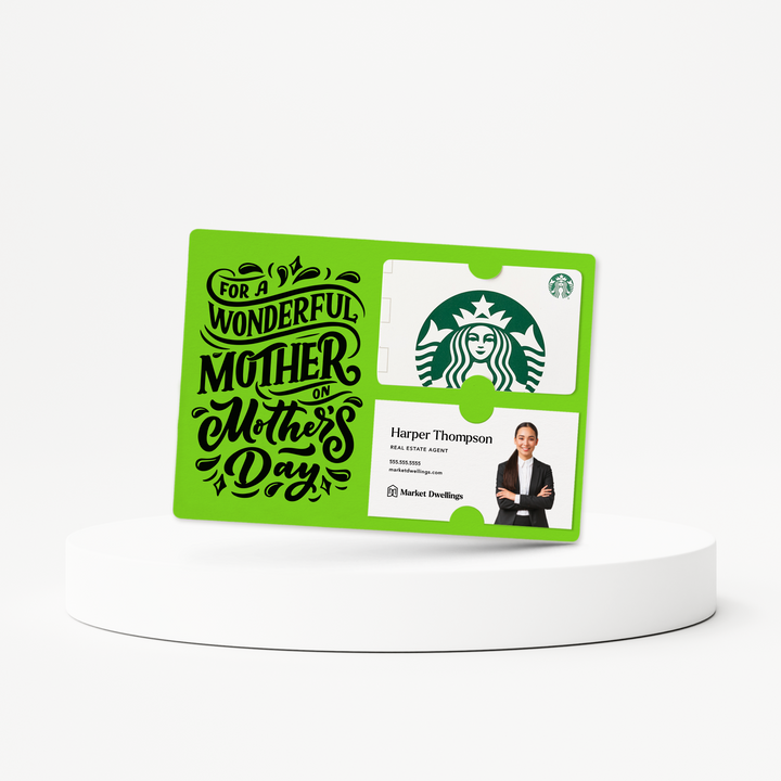 Set of Mother's Day Gift Card & Business Card Holder Mailer | Envelopes Included | M8-M008 Mailer Market Dwellings GREEN APPLE  