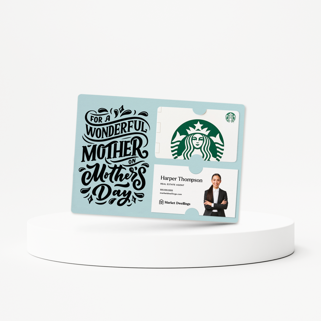 Set of Mother's Day Gift Card & Business Card Holder Mailer | Envelopes Included | M8-M008 Mailer Market Dwellings LIGHT BLUE  