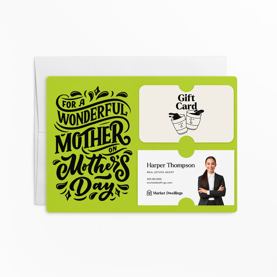 Set of Mother's Day Gift Card & Business Card Holder Mailer | Envelopes Included | M8-M008 Mailer Market Dwellings GREEN APPLE