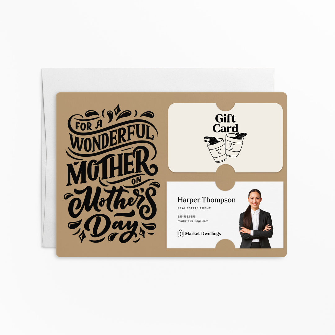 Set of Mother's Day Gift Card & Business Card Holder Mailer | Envelopes Included | M8-M008 Mailer Market Dwellings KRAFT