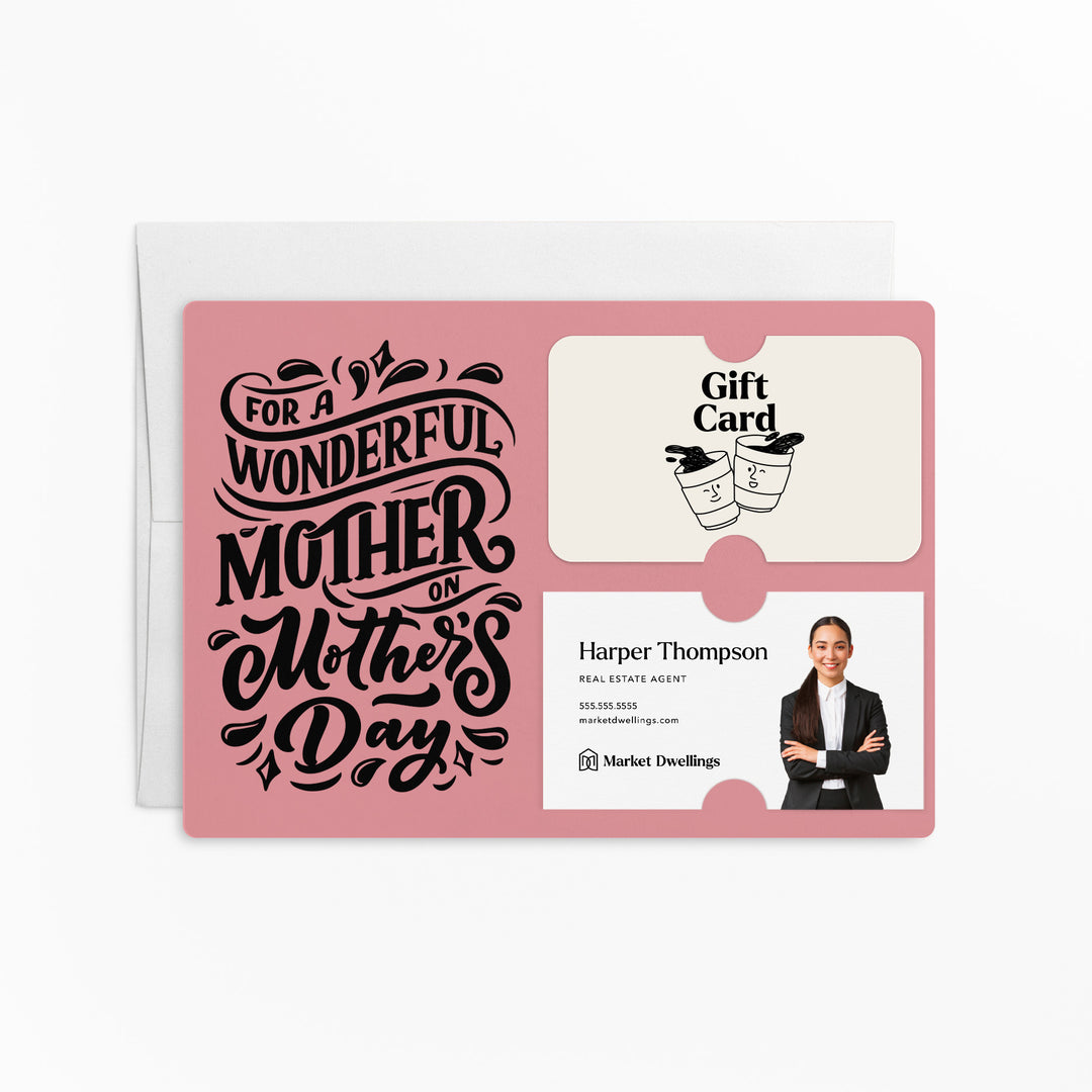 Set of Mother's Day Gift Card & Business Card Holder Mailer | Envelopes Included | M8-M008 Mailer Market Dwellings LIGHT PINK