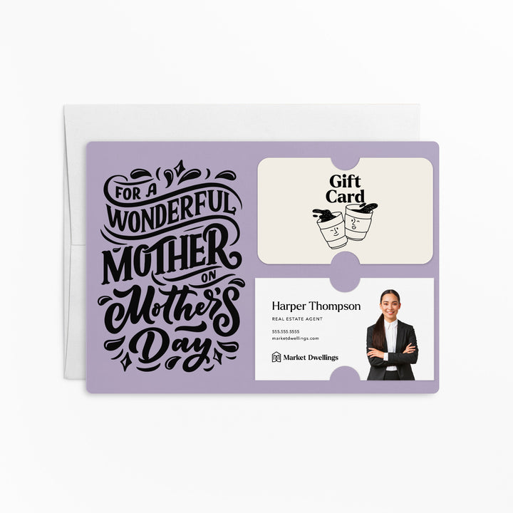 Set of Mother's Day Gift Card & Business Card Holder Mailer | Envelopes Included | M8-M008 Mailer Market Dwellings LIGHT PURPLE