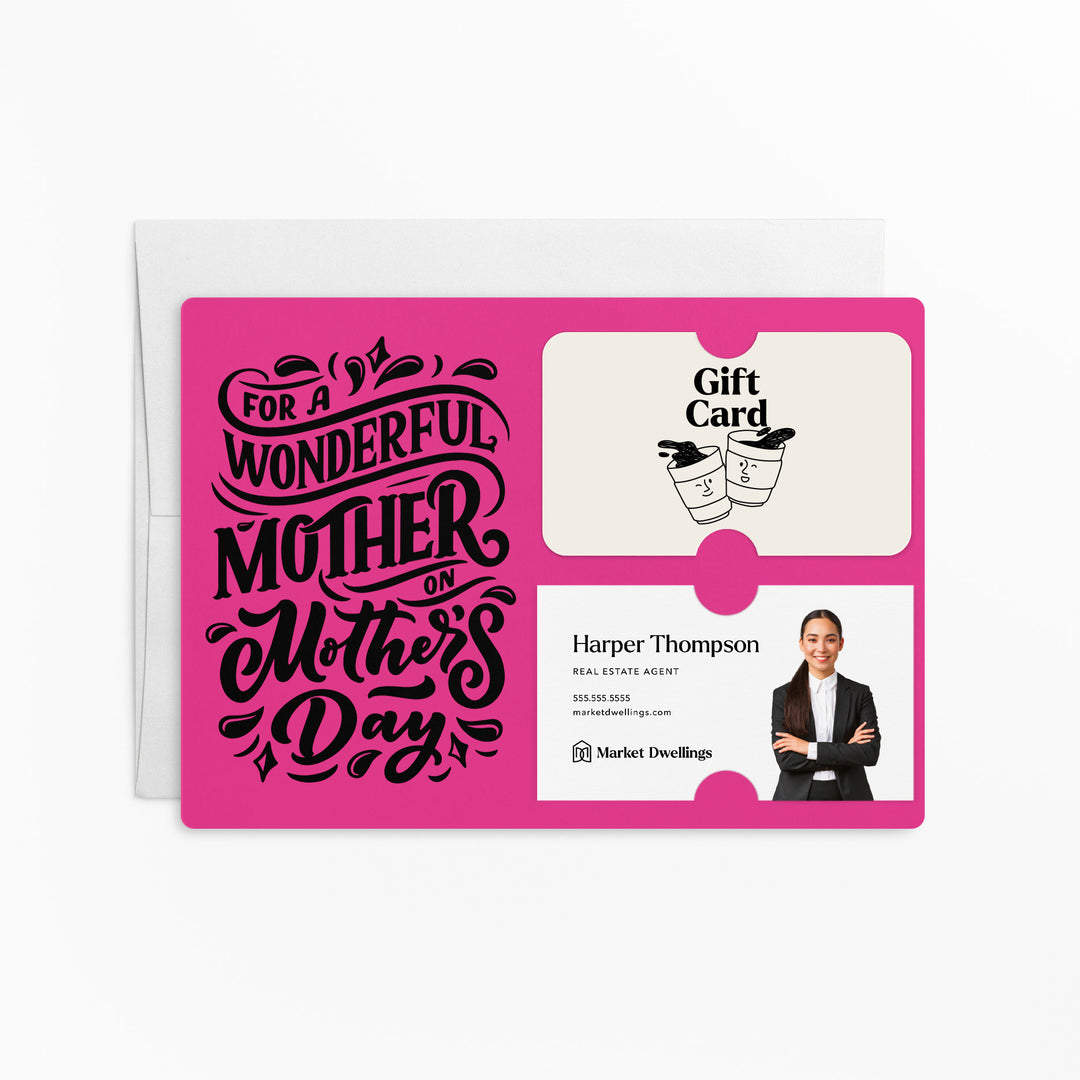 Set of Mother's Day Gift Card & Business Card Holder Mailer | Envelopes Included | M8-M008 Mailer Market Dwellings RAZZLE BERRY