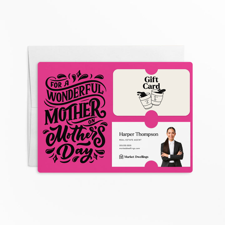 Set of Mother's Day Gift Card & Business Card Holder Mailer | Envelopes Included | M8-M008 Mailer Market Dwellings RAZZLE BERRY