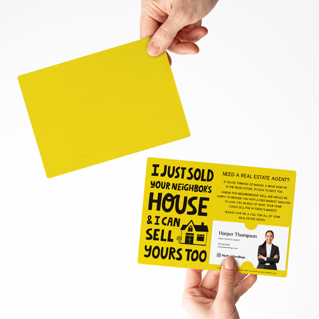 Set of "I Just Sold Your Neighbor's House" Mailer | Envelopes Included | M80-M003 Mailer Market Dwellings