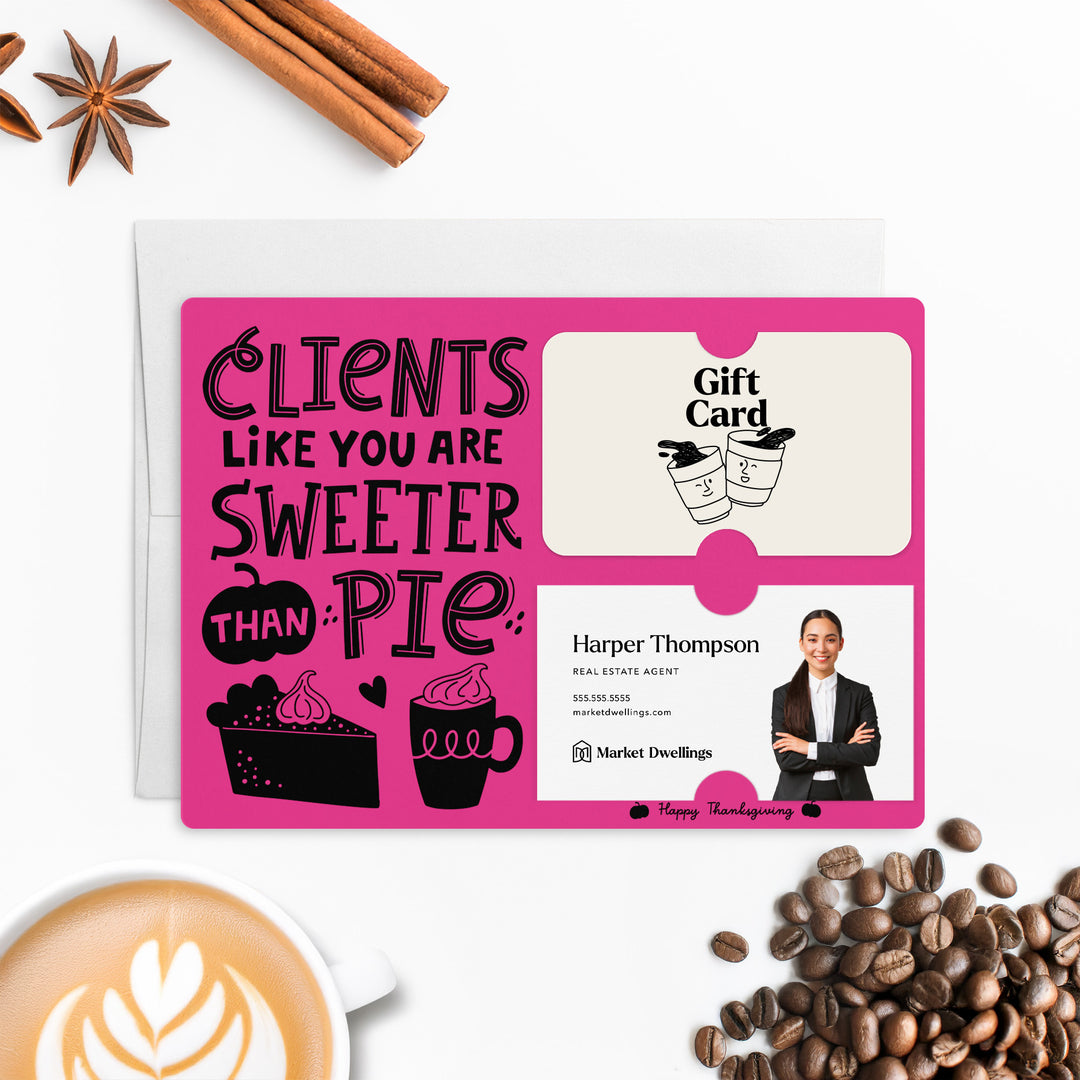 Set of Clients Like You Are Sweeter Than Pie. | Thanksgiving Mailers | Envelopes Included | M80-M008