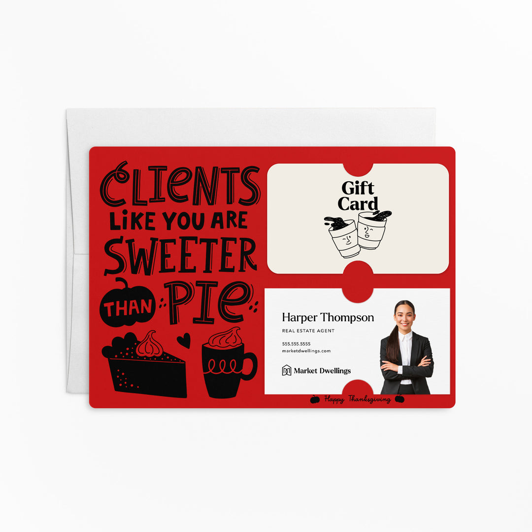 Set of Clients Like You Are Sweeter Than Pie. | Thanksgiving Mailers | Envelopes Included | M80-M008