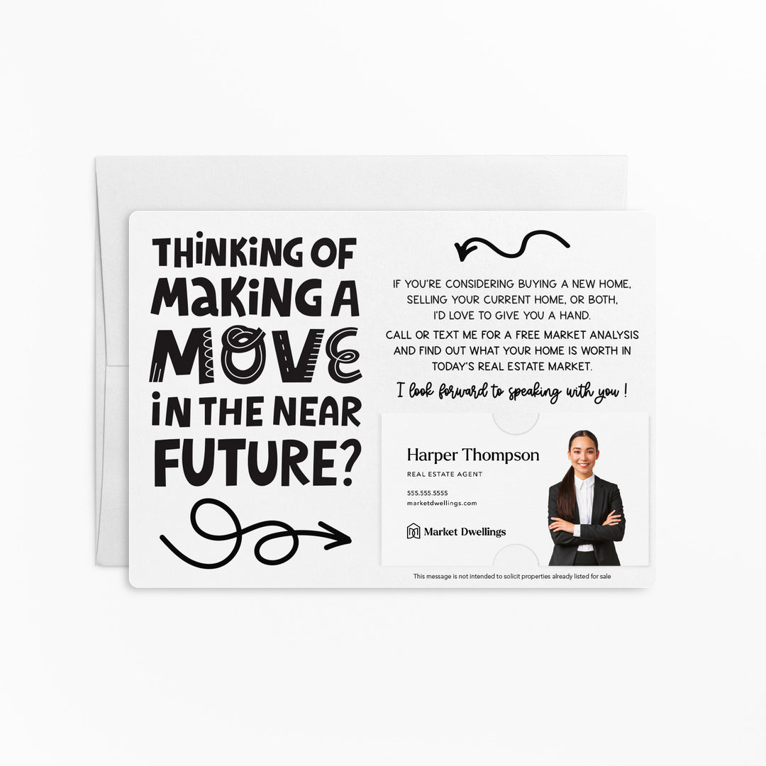 Set of "Making a Move Real Estate" Mailers | Envelopes Included | M82-M003 Mailer Market Dwellings WHITE