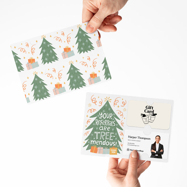 Set of Your Referrals Are Tree-Mendous | Christmas Winter Mailers | Envelopes Included | M82-M008 Mailer Market Dwellings