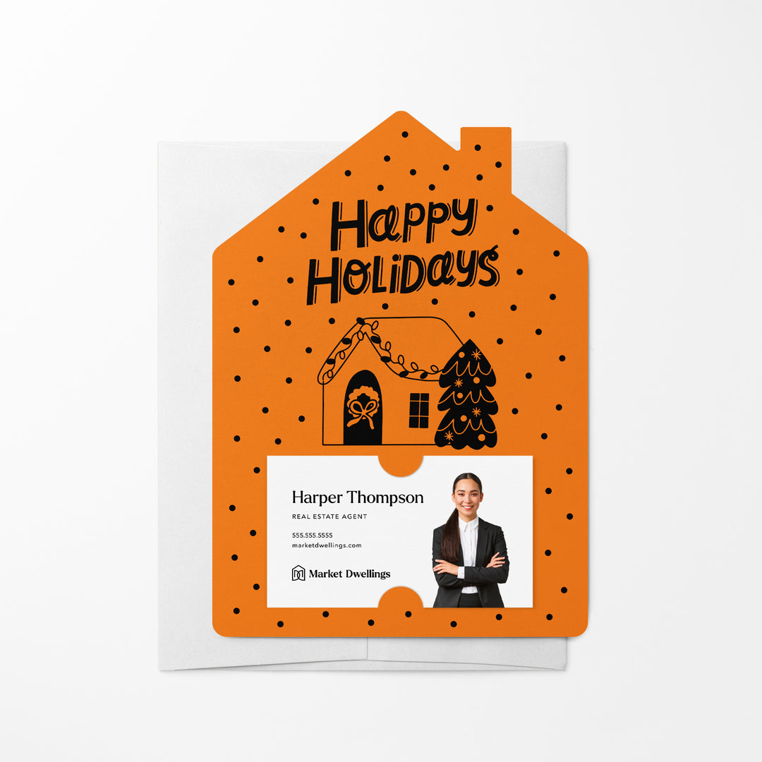 Set of Happy Holidays | Christmas Winter Mailers | Envelopes Included | M83-M001 Mailer Market Dwellings CARROT