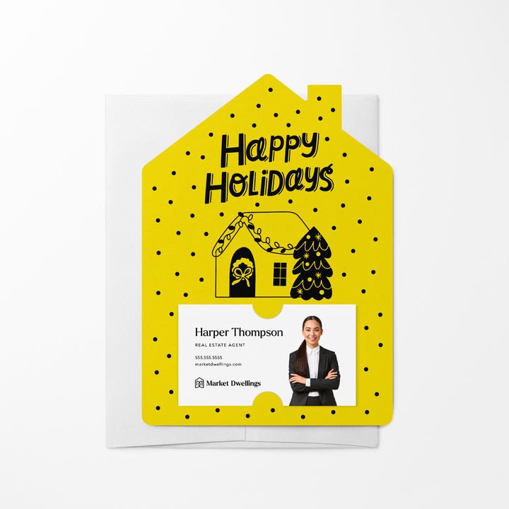 Set of Happy Holidays | Christmas Winter Mailers | Envelopes Included | M83-M001 Mailer Market Dwellings LEMON