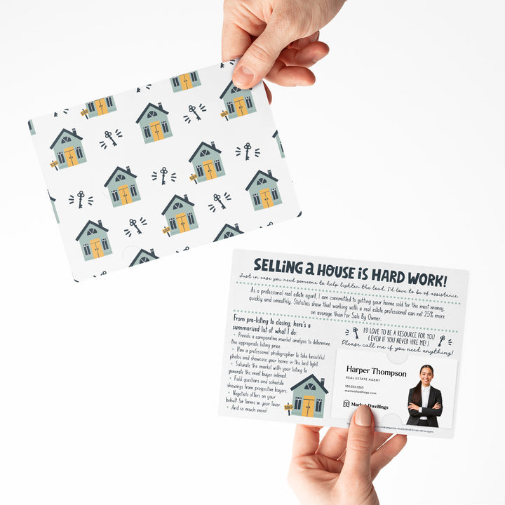 Set of "For Sale By Owner" Double Sided Mailers | FSBO | Envelopes Included | M85-M003 Mailer Market Dwellings