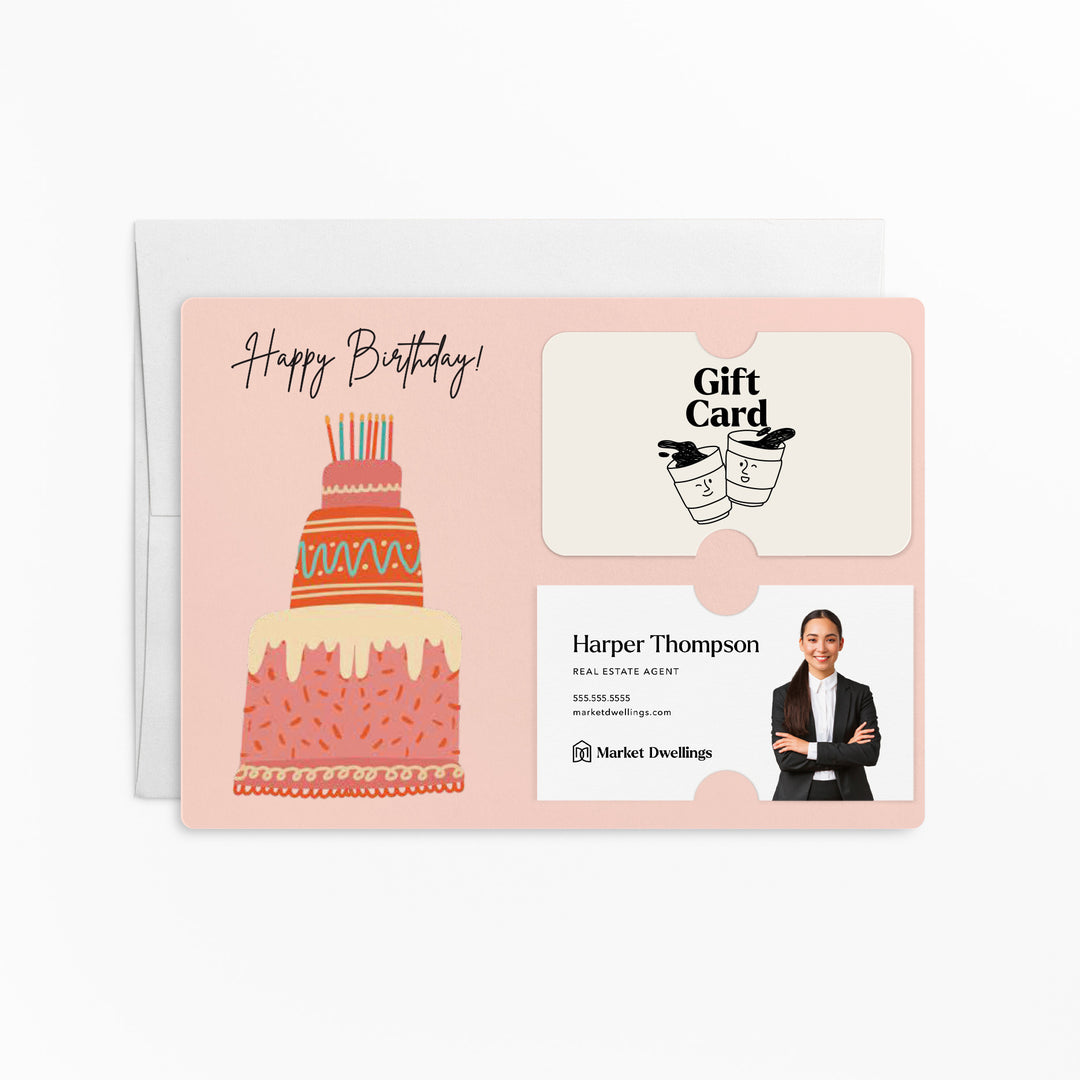 Set of Happy Birthday | Mailers | Envelopes Included | M85-M008-AB Mailer Market Dwellings BLUSH