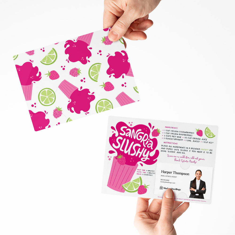 Set of "Sangria Slushy" Real Estate Recipe Cards | Envelopes Included M89-M003 Mailer Market Dwellings