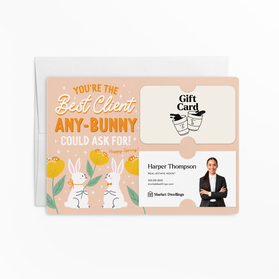 Set of You're The Best Client Any-Bunny Could Ask For! | Spring Easter Mailers | Envelopes Included | M89-M008-AB Mailer Market Dwellings BUTTERSCOTCH