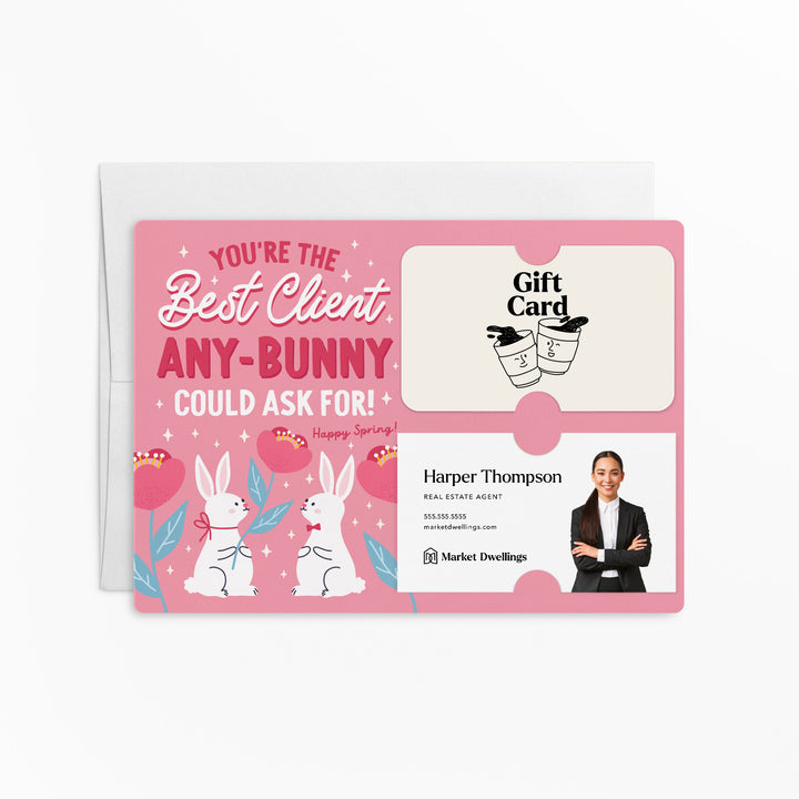 Set of You're The Best Client Any-Bunny Could Ask For! | Spring Easter Mailers | Envelopes Included | M89-M008-AB Mailer Market Dwellings PINK