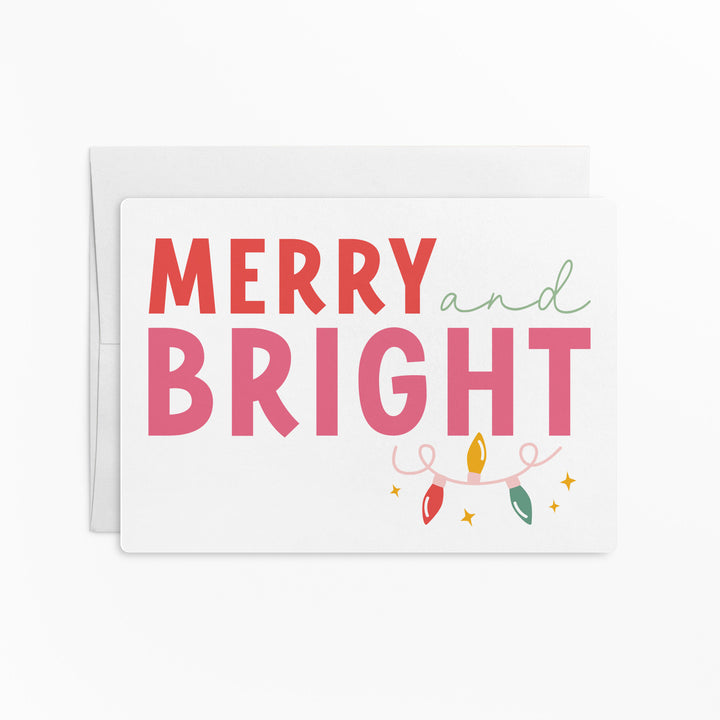 Customizable | Set of Stationery Merry and Bright Holiday Notecards | Envelopes Included | M9-M006 Notecards Market Dwellings