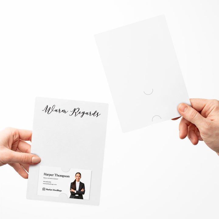 Set of "Warm Regards" Notecards | Envelopes Included | M9-M007 Notecards Market Dwellings