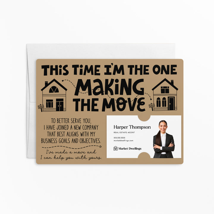 Set of "This Time I'm the One Making the Move" Mailer | Envelopes Included | M92-M003 Mailer Market Dwellings KRAFT