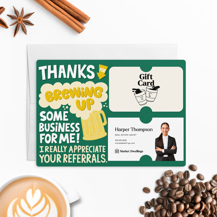 Set of Thanks For Brewing Up Some Business For Me! | Mailers | Envelopes Included | M96-M008-AB Mailer Market Dwellings