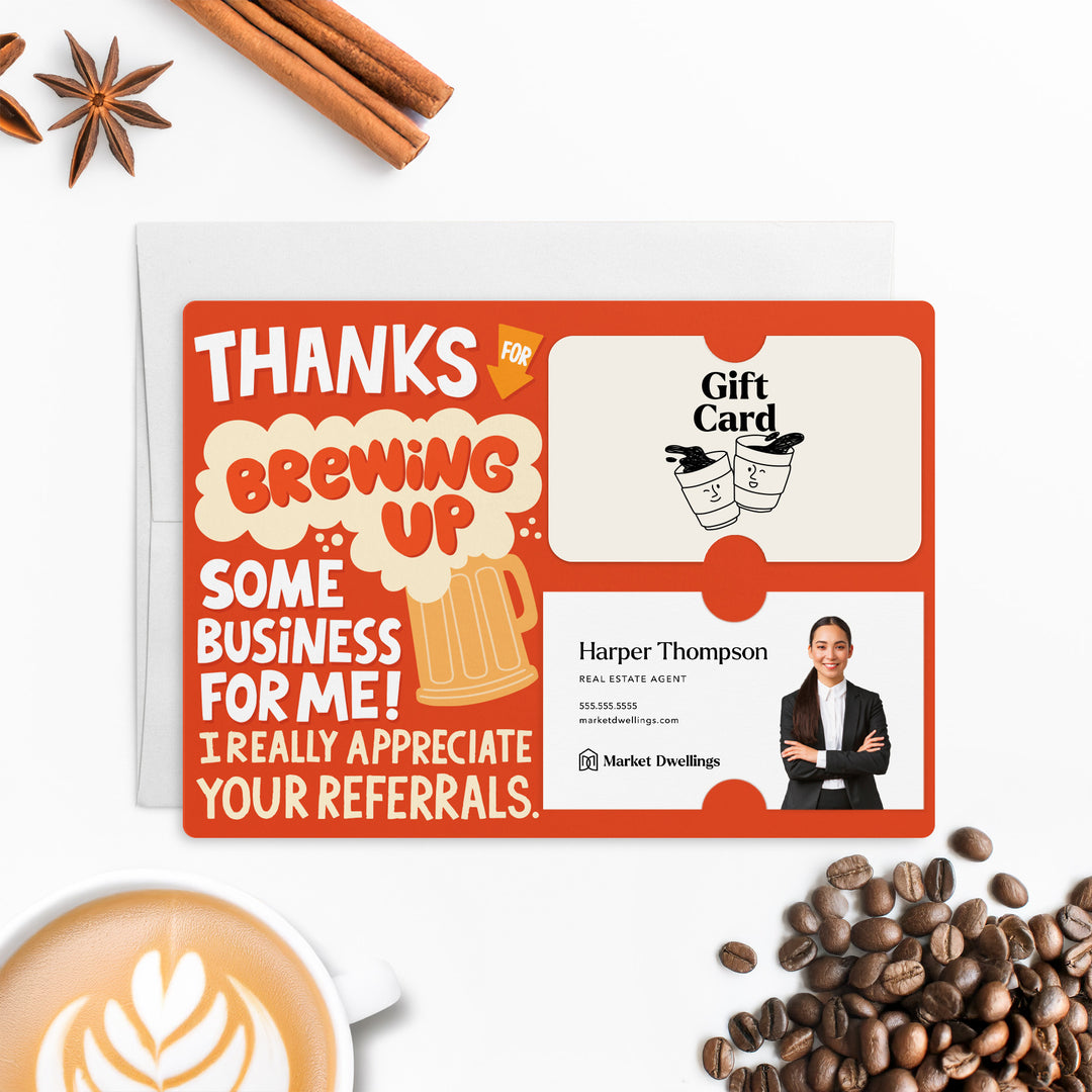 Set of Thanks For Brewing Up Some Business For Me! | Mailers | Envelopes Included | M96-M008-AB Mailer Market Dwellings