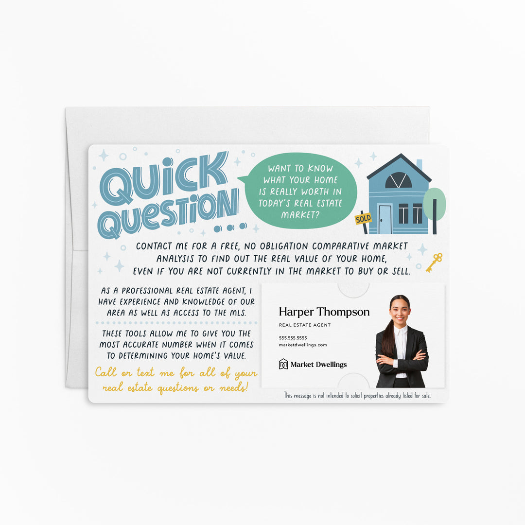 Quick Question Market Analysis Mailers for Real Estate Agents Mailers | Envelopes Included | M97-M003 Mailer Market Dwellings