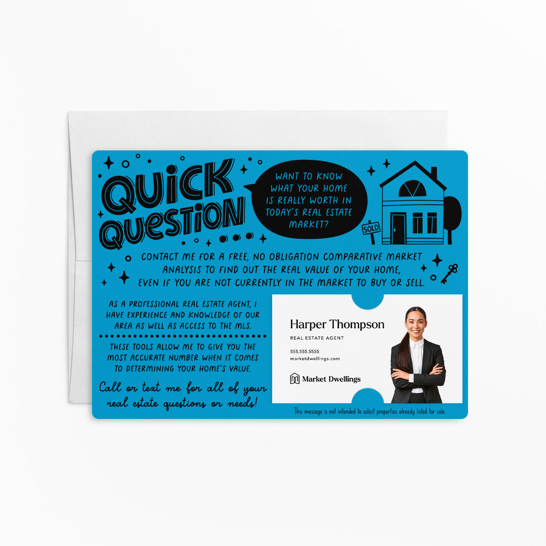 Quick Question Market Analysis Mailers for Real Estate Agents Mailers | Envelopes Included | M98-M003 Mailer Market Dwellings ARCTIC