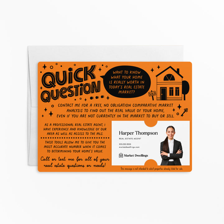 Quick Question Market Analysis Mailers for Real Estate Agents Mailers | Envelopes Included | M98-M003 Mailer Market Dwellings CARROT