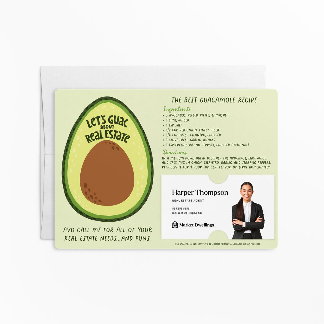 Set of The Best Guacamole Real Estate Recipe Cards | Envelopes Included | M99-M003 Mailer Market Dwellings