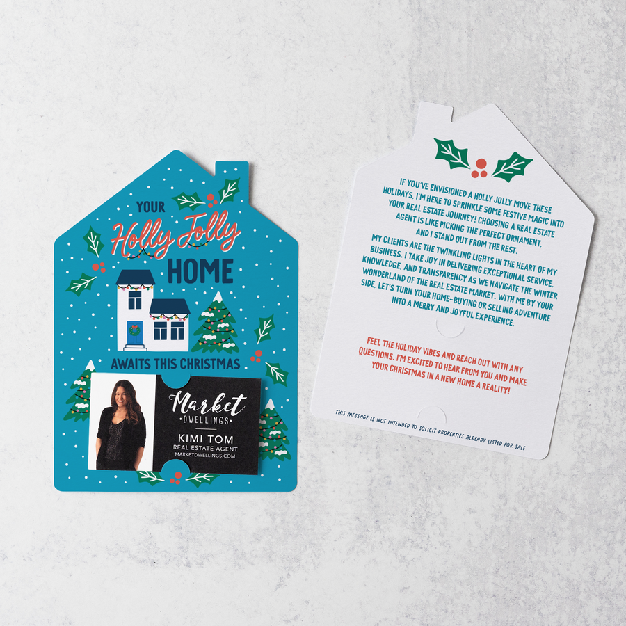 Set of Your Holly Jolly Home Awaits This Christmas  | Christmas Mailers | Envelopes Included | M232-M001 Mailer Market Dwellings   