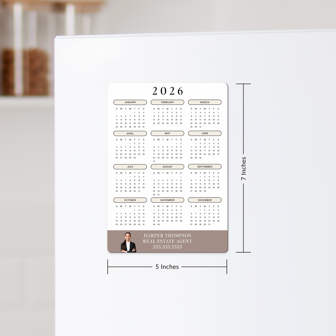 Customizable | 2026 Calendar Refrigerator Magnets Magnet Market Dwellings