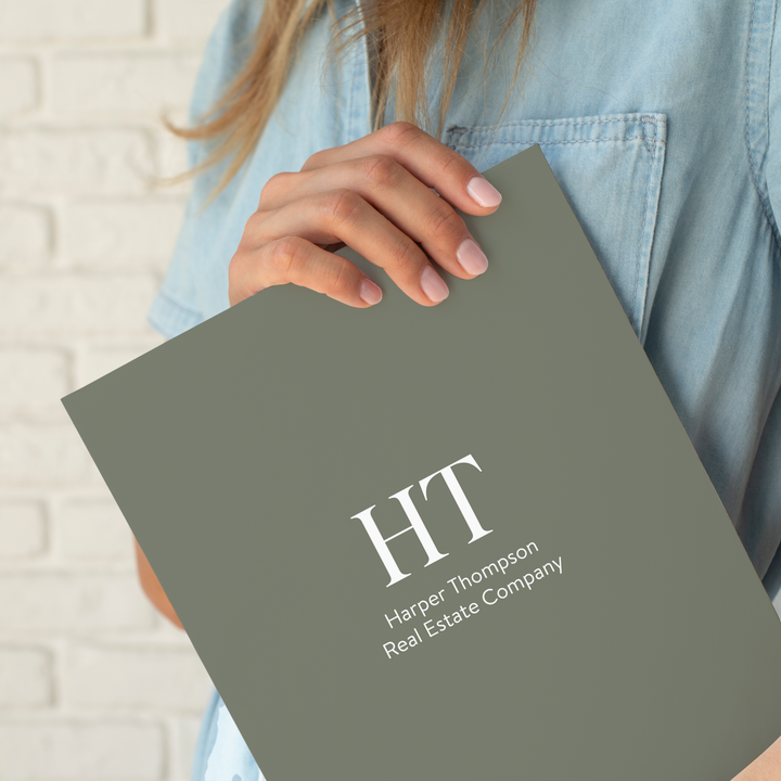 Custom Initials Presentation Folders Folders Market Dwellings