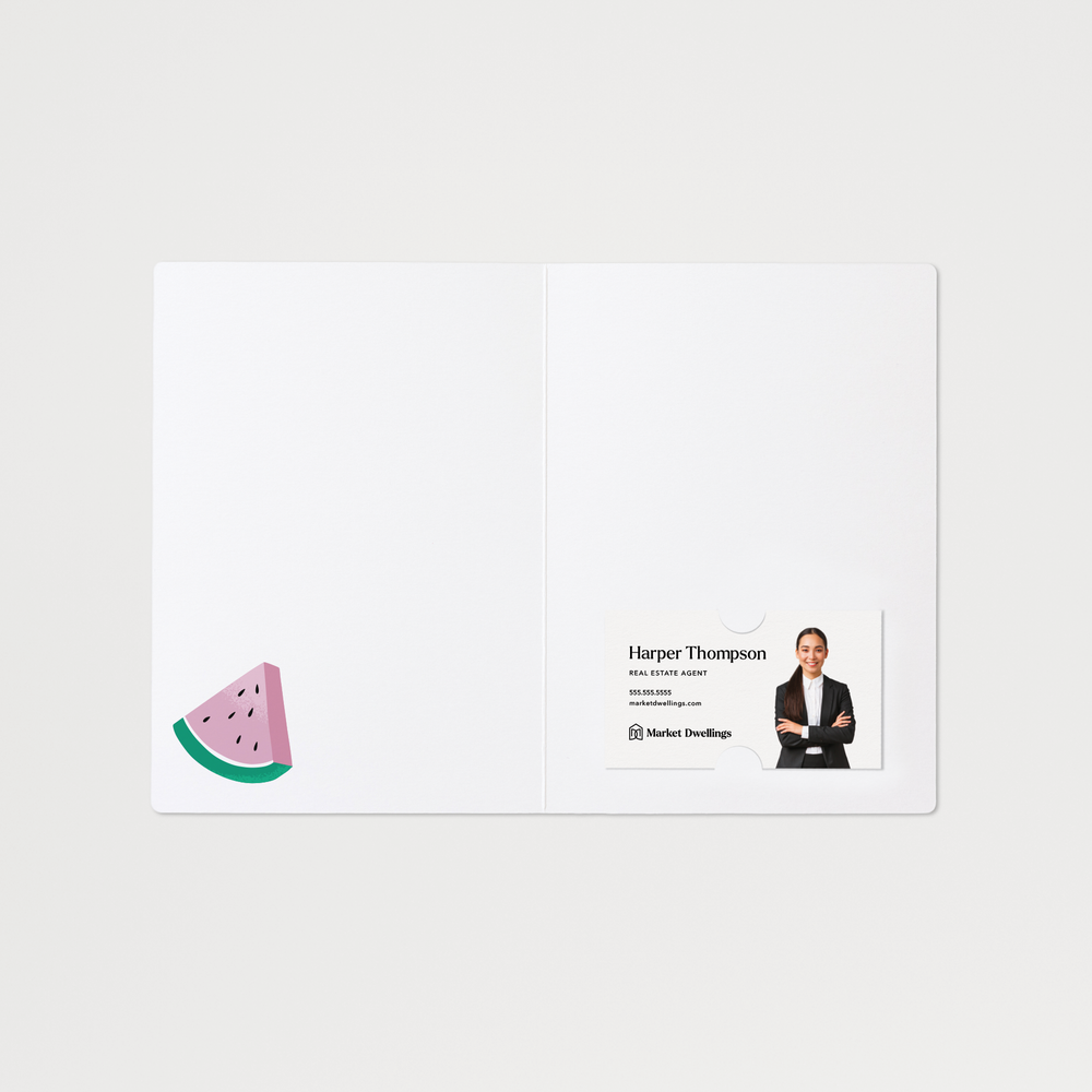 Set of Thanks A Melon For Clients Like You! | Summer Greeting Cards | Envelopes Included | 129-GC001 Greeting Card Market Dwellings   