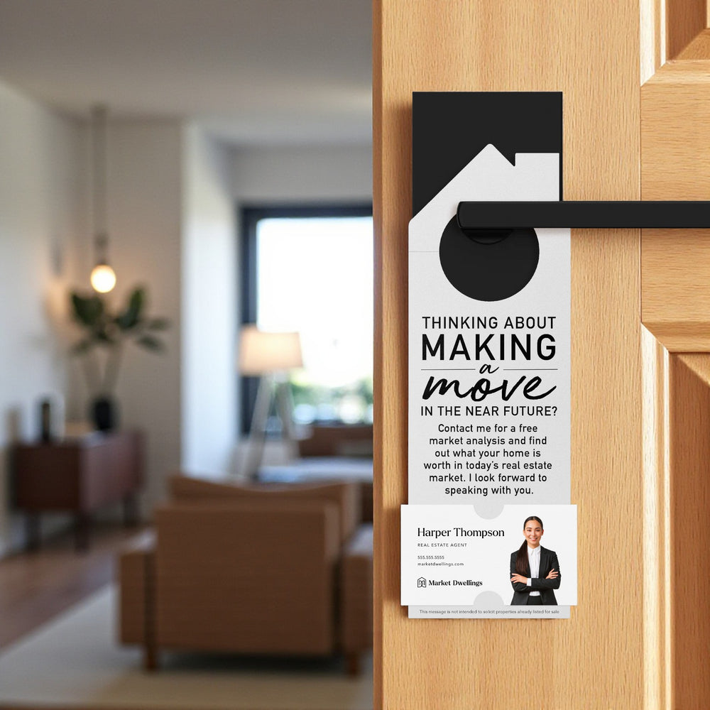 Thinking About Making A Move | Door Hanger | 2-DH002 Door Hanger Market Dwellings