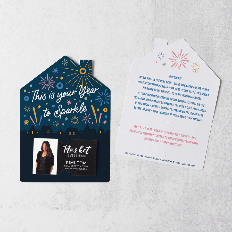 Set of This is your Year to Sparkle | New Year Mailers | Envelopes Included | M233-M001 Mailer Market Dwellings   