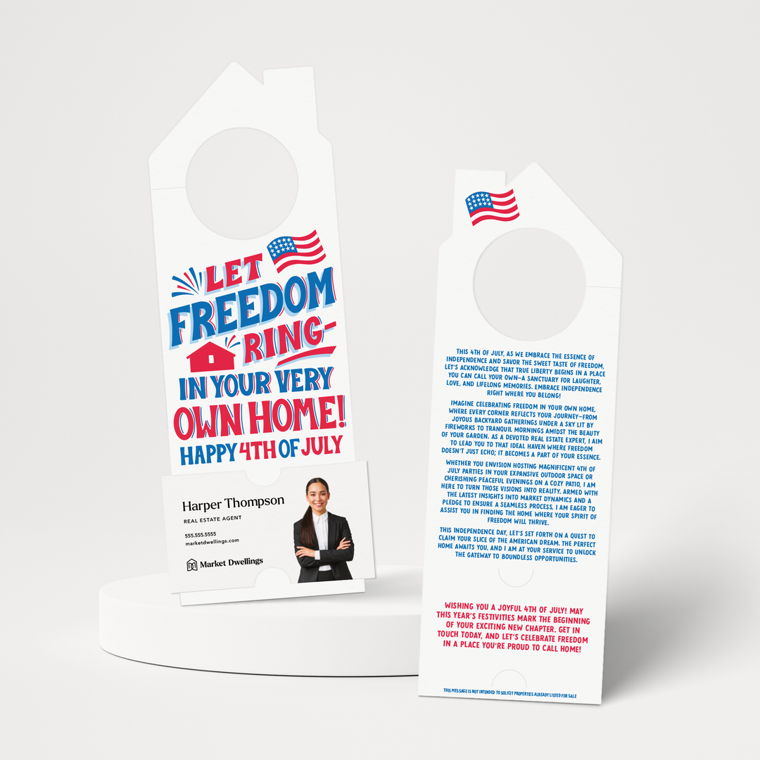 Let Freedom Ring – In Your Very Own Home! Happy 4th of July  | 4th Of July Door Hangers | 364-DH002 Door Hanger Market Dwellings   