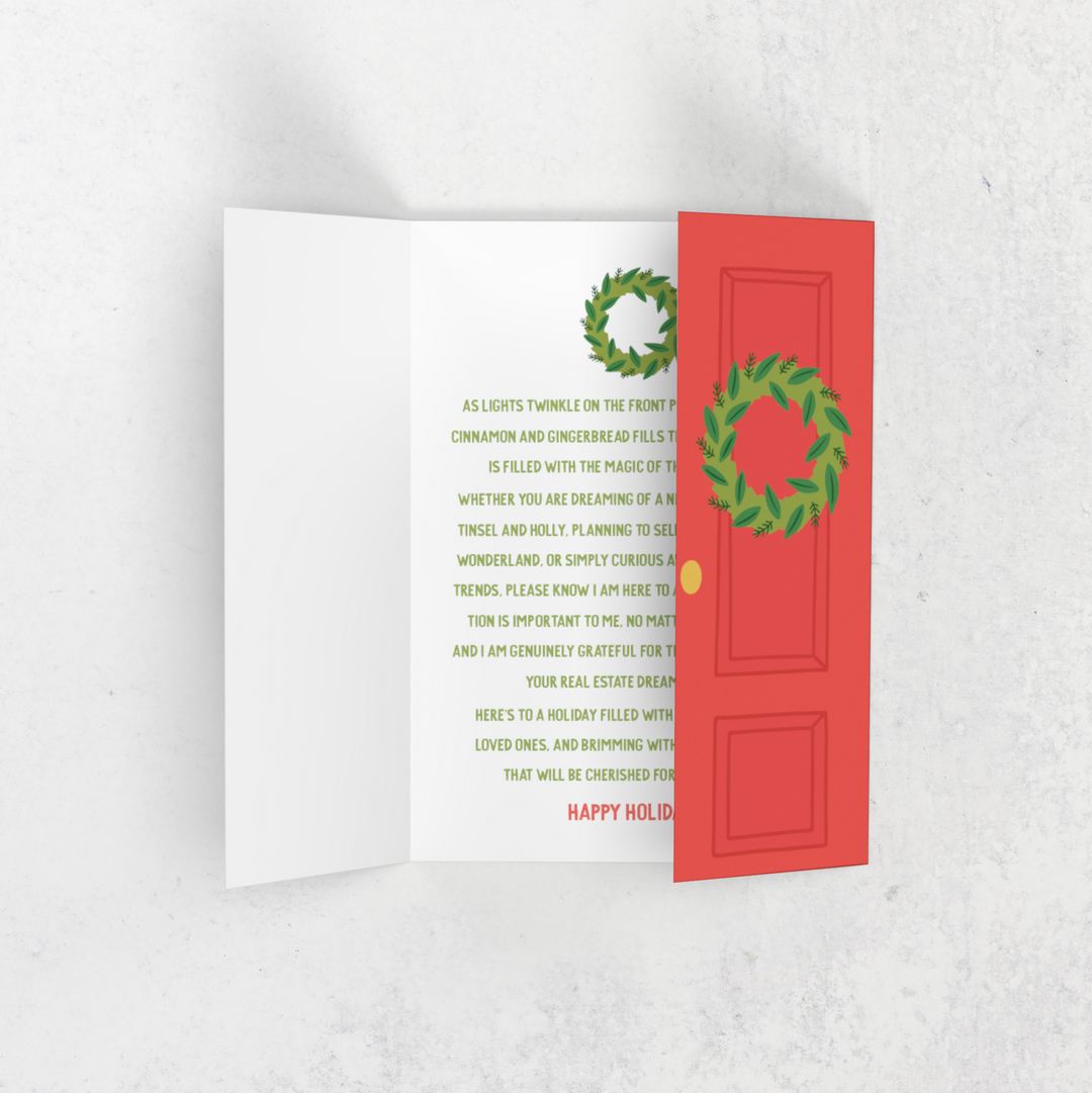 Customizable | Set of Happy Holidays Greeting Cards | Envelopes Included | 8-GC008