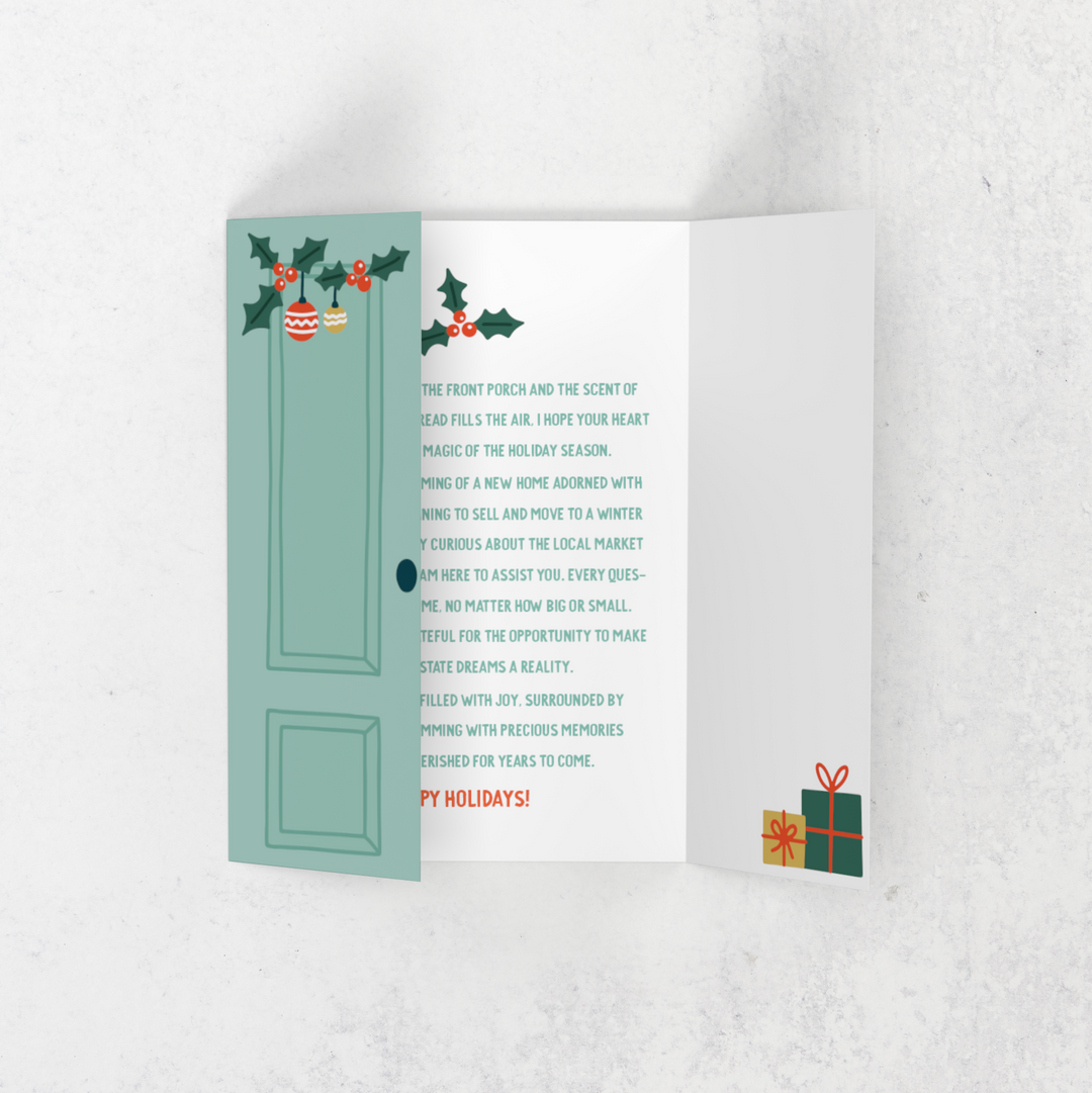 Customizable | Set of Happy Holidays Greeting Cards | Envelopes Included | 7-GC008 Greeting Card Market Dwellings   